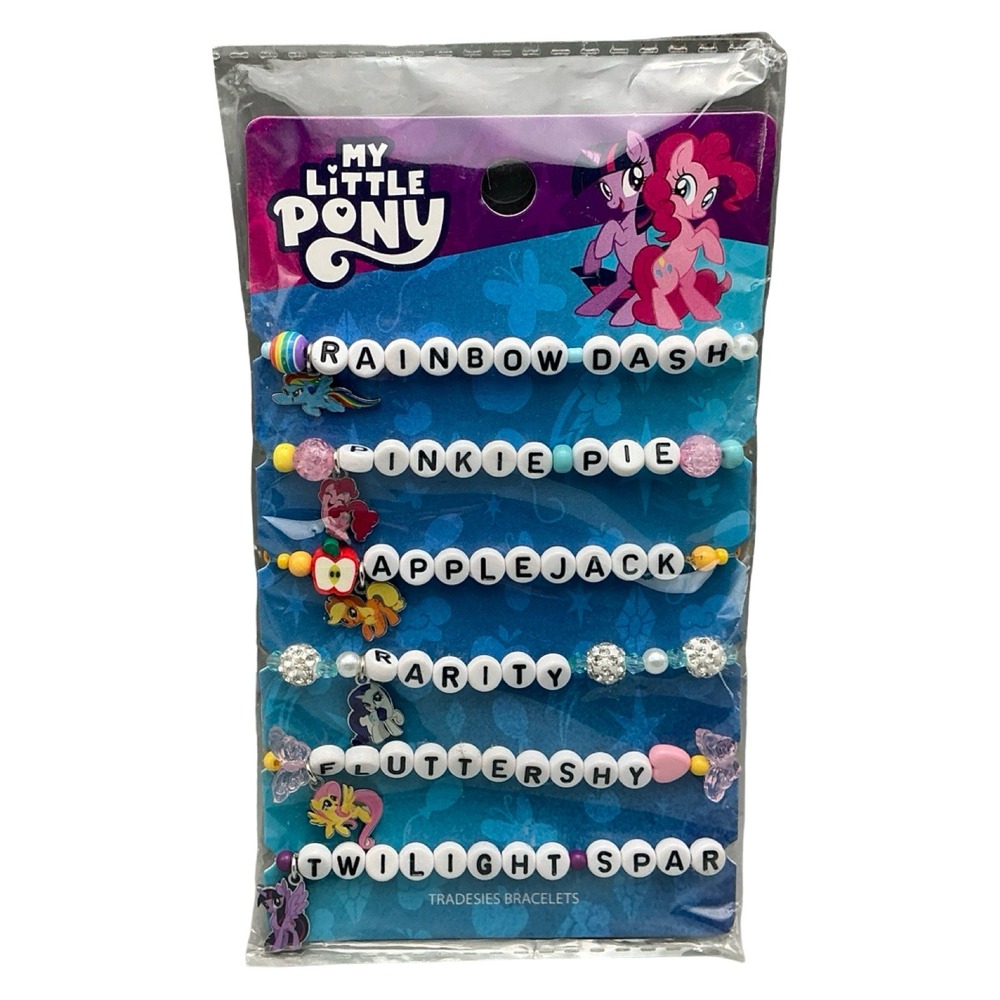 My Little Pony Tradesies Friendship Bracelet Set 6 Pack Hasbro Bioworld NEW